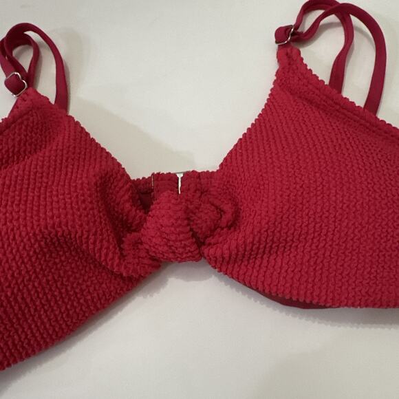 Dipping Daisys Red Coral Bikini Top Size Large NWT Padding - Picture 3 of 8